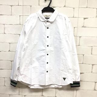 【同梱限定】MENS 袖リブ生地しっかりシャツ 白L(シャツ)