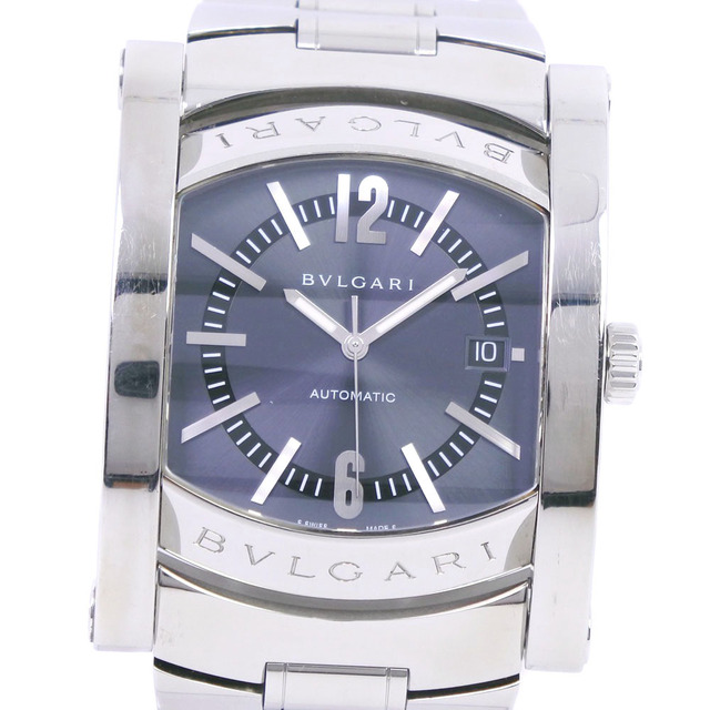 【50％OFF】 BVLGARI - 腕時計 ブルー文字盤 メンズ アナログ表示 自動巻き ステンレススチール AA48S アショーマ 【BVLGARI】ブルガリ 腕時計(アナログ)