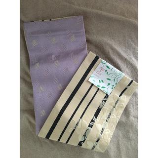 浴衣帯 白地×藍×薄紫 刺繍(浴衣帯)