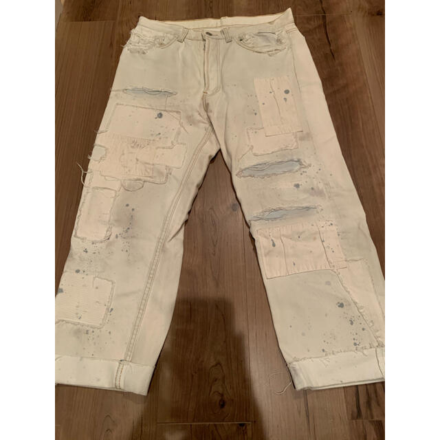 値下げ 希少 7×7 セブンバイセブン ダメージ リメイク ホワイトデニム メンズのパンツ(デニム/ジーンズ)の商品写真