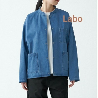 ■新品■MUJI Laboライトオンスデニムシャツジャケット／ブルー／Ｌ～XL