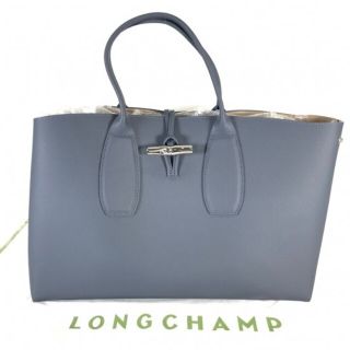 ロンシャン(LONGCHAMP)の新品未使用 革 トートバッグ ブルー ロンシャン LONGCHAMP(ハンドバッグ)