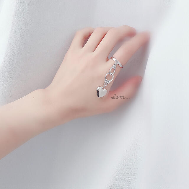 2/24新作＊ Heart & hand cuffs design ring ハンドメイドのアクセサリー(リング)の商品写真