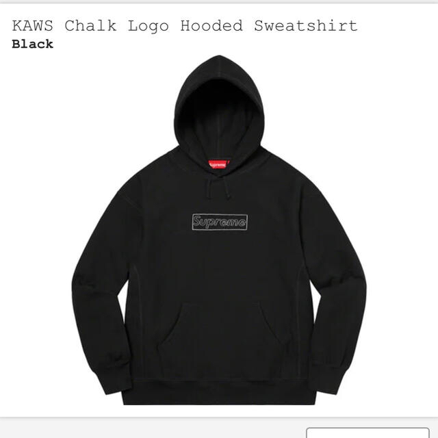 黒M Supreme KAWS chalk hooded sweatshirt