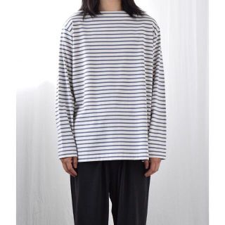 コモリ(COMOLI)の21SS COMOLI BORDER BOAT NECK(Tシャツ/カットソー(七分/長袖))