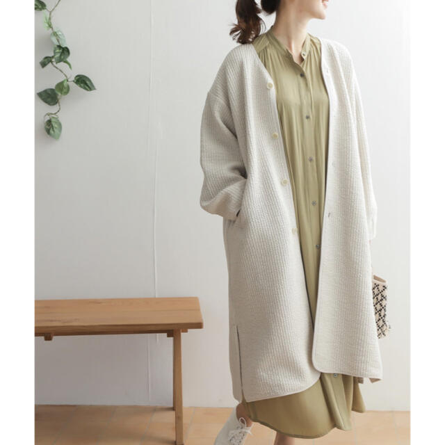 URBAN RESEARCH DOORS - DOORS キルトノーカラーコート🌸IVORY♪新品 ...