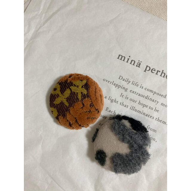 ♪ミナペルホネン woolly ball♪95くるみボタン ヘアゴムハンドメイド 2