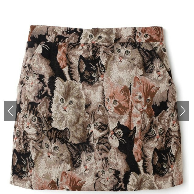 GRL(グレイル)のGRL インパン付きゴブラン織ネコ柄ミニスカート レディースのスカート(ミニスカート)の商品写真