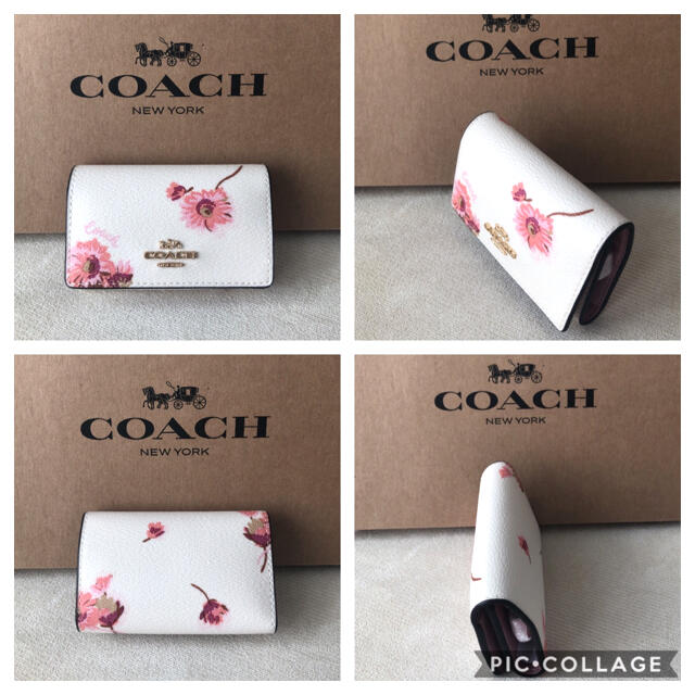 タグ付き新品★COACH コーチ レザー 花柄 5連キーケース(リング付き)