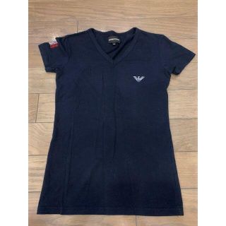 エンポリオアルマーニ(Emporio Armani)のEMPORIO ARMANI　レディース　Vネック　Tシャツ　ネイビー　XS(Tシャツ(半袖/袖なし))