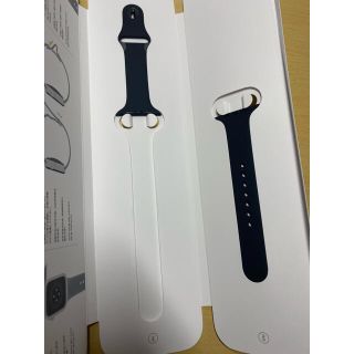 アップルウォッチ(Apple Watch)のアップルウォッチ　純正スポーツバンド　44mm ディープネイビー　未使用品(ラバーベルト)