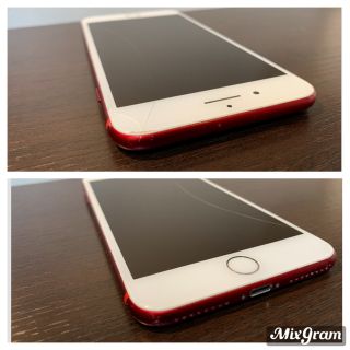 アイフォーン(iPhone)の中古iPhone7plus 128GB SIMフリー （レッド）84% 傷あり(スマートフォン本体)