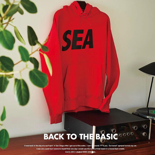 WIND AND SEA HOODIE RED XL