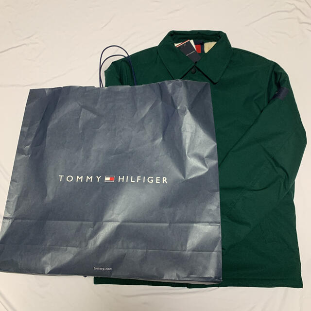 TOMMY HILFIGER(トミーヒルフィガー)のTommy Hilfiger ダークグリーン　US(L) テディコーチジャケット メンズのジャケット/アウター(カバーオール)の商品写真