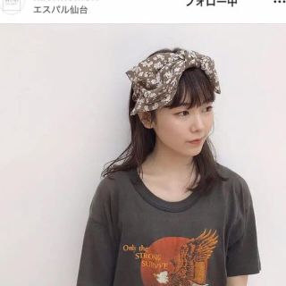 カオリノモリ(カオリノモリ)のdreamyyyyy様専用　カオリノモリ  ヘアバンド　ブラウン系　花柄(ヘアバンド)