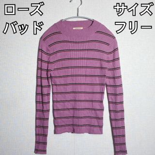 ローズバッド(ROSE BUD)のROSEBUD　ニットセーター　ボーダー　薄手　ストレッチ　大人可愛い　素敵女子(ニット/セーター)