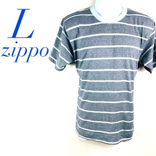 ジッポー(ZIPPO)のzippo ジッポー　Tシャツ　横縞　グレー　春コーデ　ビンテージ　レア物(Tシャツ/カットソー(半袖/袖なし))