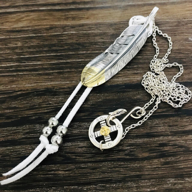 新品 silver 先金フェザー ネックレス  メンズのアクセサリー(ネックレス)の商品写真