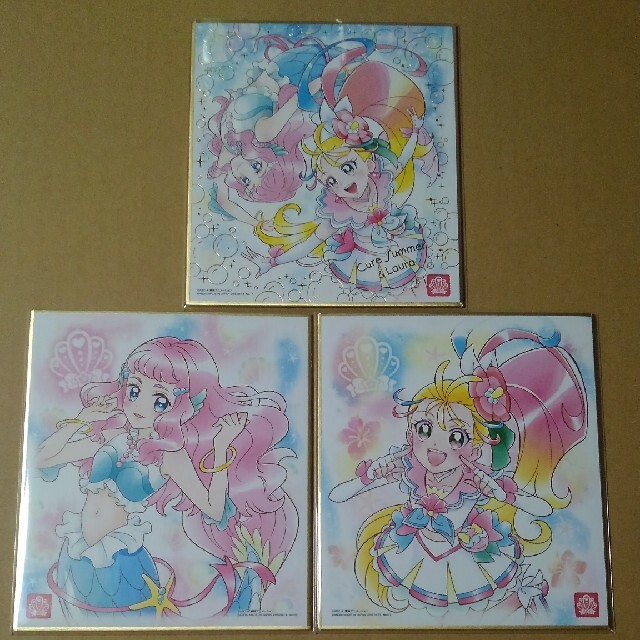 トロピカル～ジュ！プリキュア　キュアサマー&ローラ　3枚　プリキュア色紙art4 エンタメ/ホビーのアニメグッズ(その他)の商品写真