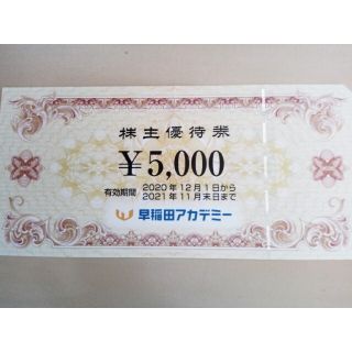 早稲田アカデミー 株主優待券 5000円分(その他)