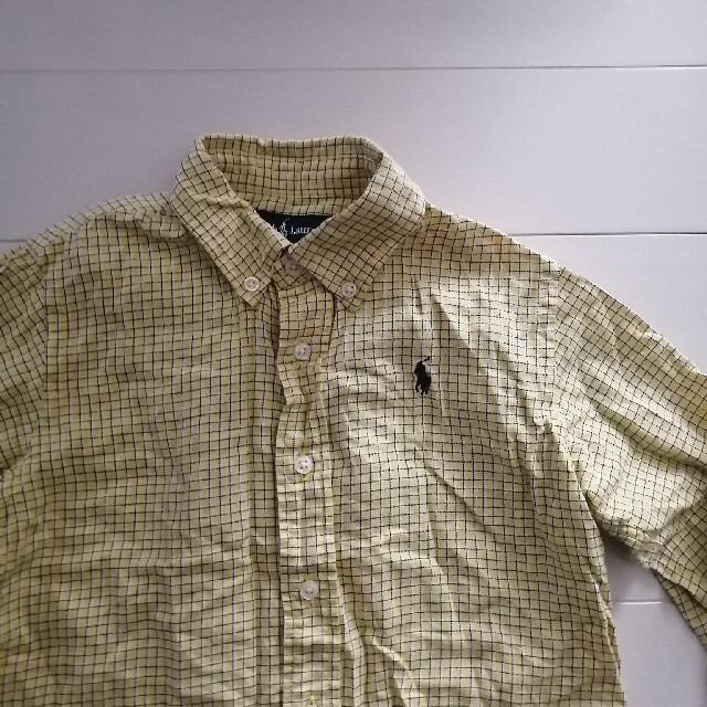 Ralph Lauren(ラルフローレン)のラルフローレン　チェック　シャツ　黄色　110 キッズ/ベビー/マタニティのキッズ服男の子用(90cm~)(ブラウス)の商品写真