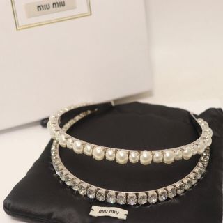 MIU MIU ☆クリスタルダブルカチューシャ ヘアバンド