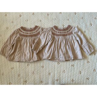 ザラキッズ(ZARA KIDS)のzara baby ザラベイビー 刺繍ブラウス 双子可(シャツ/カットソー)