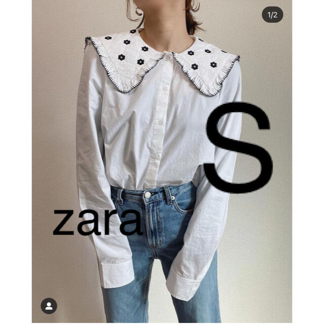 ZARA ZARA エンブロイダリー ポプリントップス Sの通販 by 1903｜ザラならラクマ