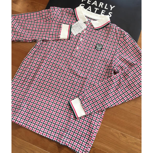PEARLY GATES(パーリーゲイツ)の新品 パーリーゲイツ ジャックバニー 鹿の子長袖ポロシャツ(4)サイズM ピンク スポーツ/アウトドアのゴルフ(ウエア)の商品写真