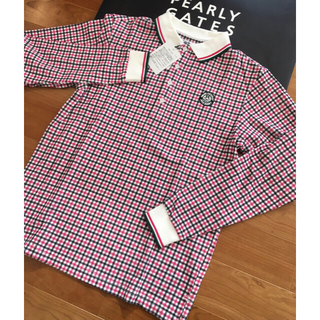 パーリーゲイツ(PEARLY GATES)の新品 パーリーゲイツ ジャックバニー 鹿の子長袖ポロシャツ(5)サイズL ピンク(ウエア)