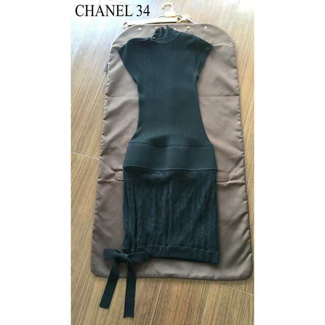 CHANEL(シャネル)のシャネル　34 ブラック　ワンピース レディースのワンピース(ひざ丈ワンピース)の商品写真