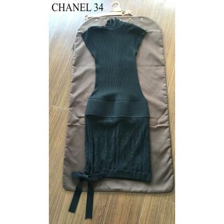 シャネル(CHANEL)のシャネル　34 ブラック　ワンピース(ひざ丈ワンピース)