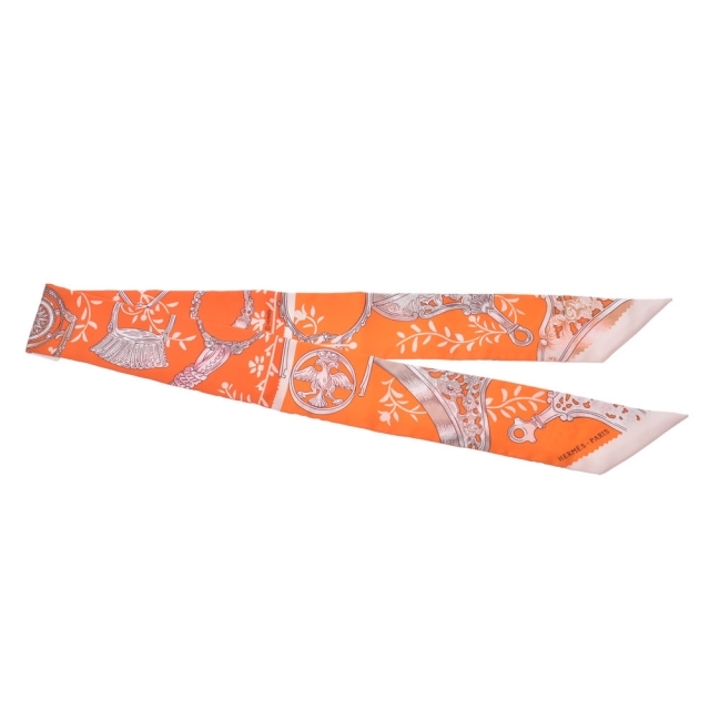 Hermes(エルメス)のエルメス  ツイリー スカーフ オレンジ レディースのファッション小物(バンダナ/スカーフ)の商品写真