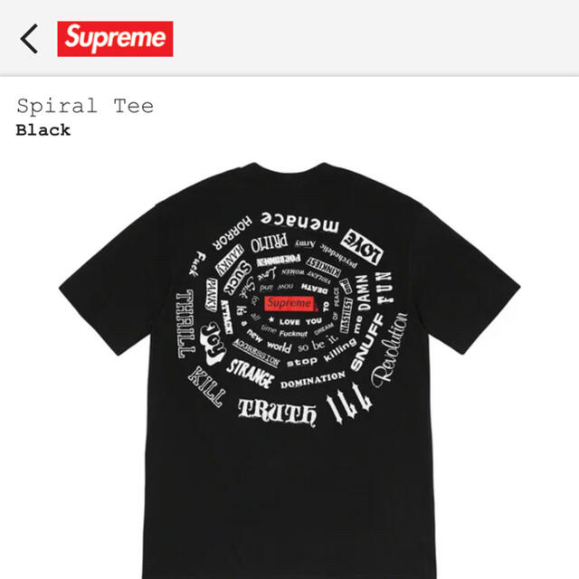 supreme spiral Tee 新品　M ブラック