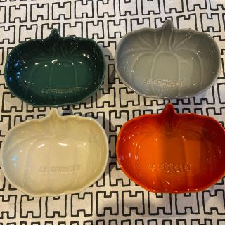 ルクルーゼ(LE CREUSET)のルクルーゼ  パンプキン小4枚セット◆バラ売り不可(食器)