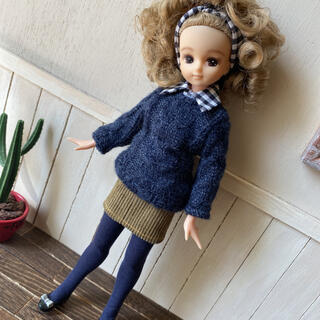 リカちゃん 洋服 2way❤️付け襟 ニット セーターハンドメイドの通販 