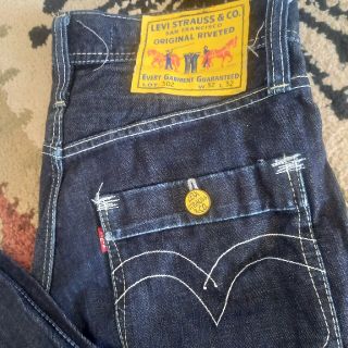 Levi's - リーバイス502濃紺ストレートデニムパンツ カラーパッチ ...