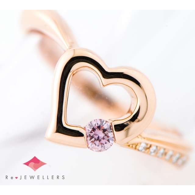 FANCY PURPLISH PINK 20金ピンクゴールド  ダイヤモンド レディースのアクセサリー(リング(指輪))の商品写真