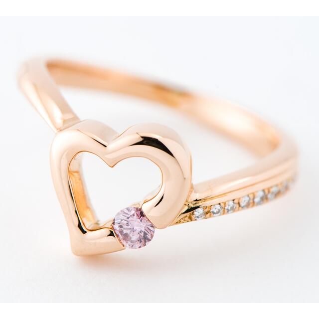 FANCY PURPLISH PINK 20金ピンクゴールド  ダイヤモンド レディースのアクセサリー(リング(指輪))の商品写真