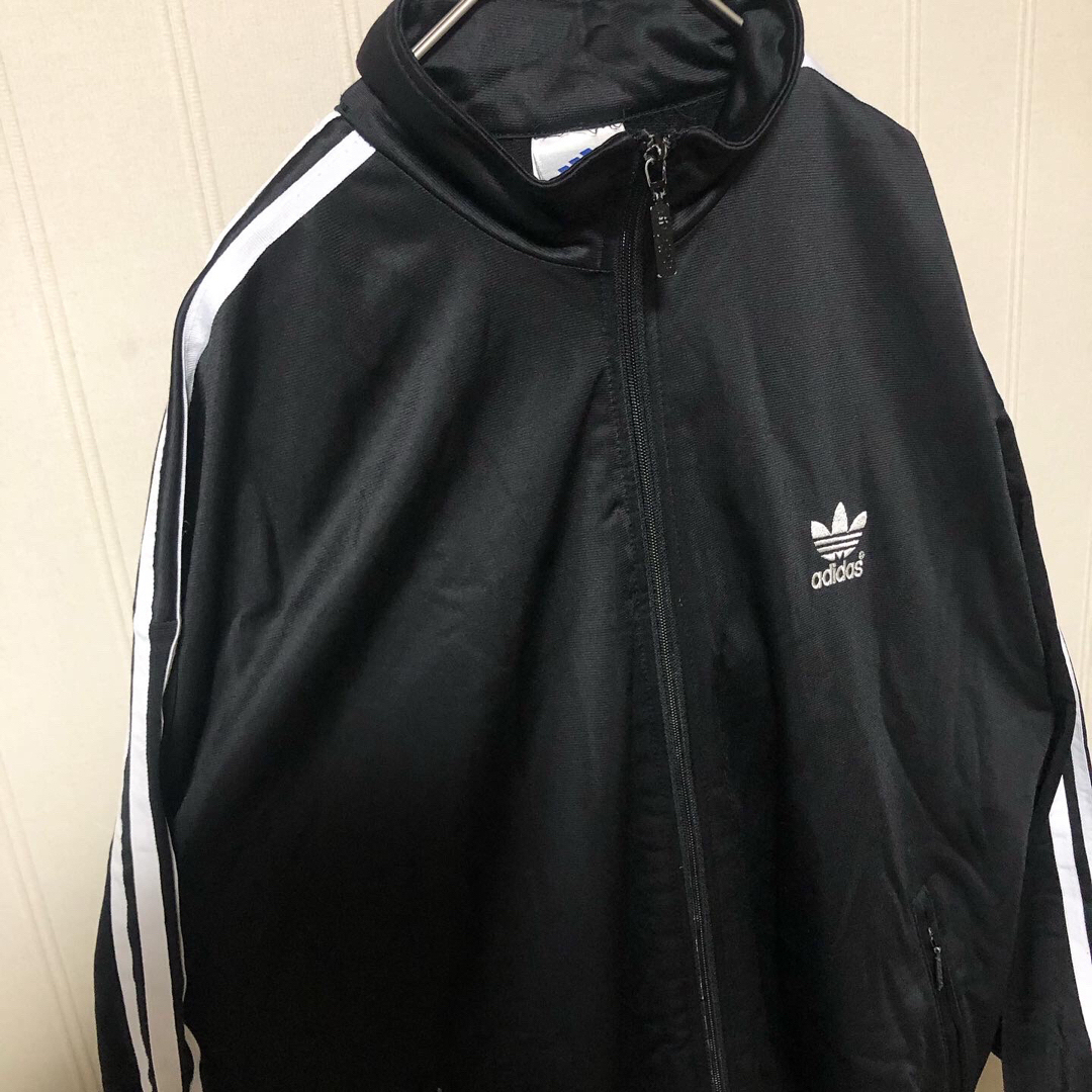 90s adidas トラックジャケット ジャージ ブラック黒白 在原みゆ紀同型