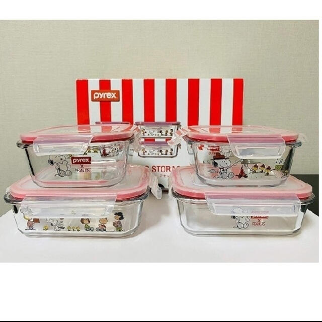 Pyrex(パイレックス)のpyrex パイレックス　スヌーピー　耐熱ガラス容器 インテリア/住まい/日用品のキッチン/食器(容器)の商品写真