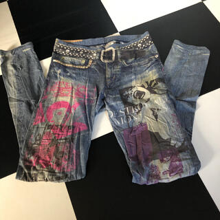 ヒステリックグラマー(HYSTERIC GLAMOUR)の美品　デニム柄レギンス　ヒステリックグラマー(レギンス/スパッツ)