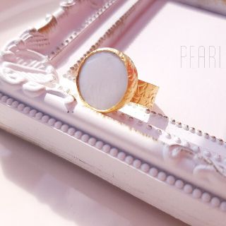 『Pearl』の世界でひとつのしずく天然石リング(リング(指輪))