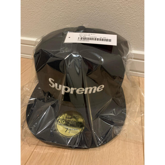 supreme 21ss boxlogo newera 7 5/8 navyキャップ