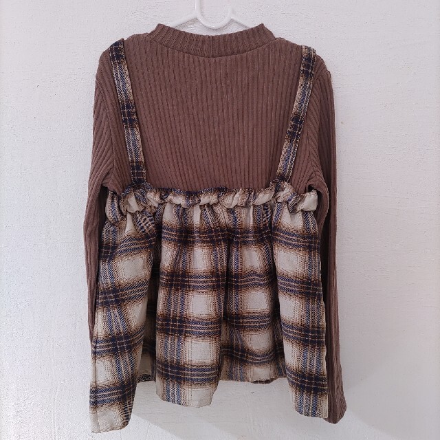 女の子　トップス　レイヤード　リボン　140　カットソー キッズ/ベビー/マタニティのキッズ服女の子用(90cm~)(Tシャツ/カットソー)の商品写真