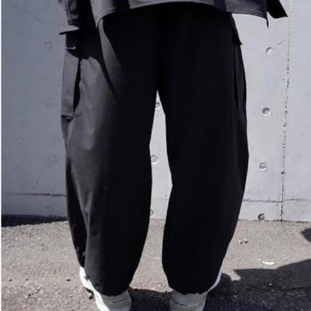新品】is-ness ワイドシルエット トラックパンツ ブラック イズネス