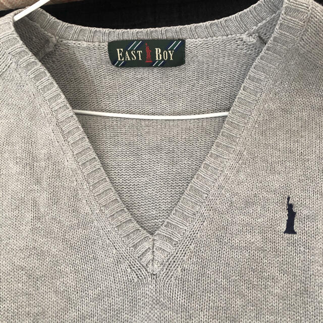 EASTBOY(イーストボーイ)のEAST BOY グレーVネックセーター レディースのトップス(ニット/セーター)の商品写真