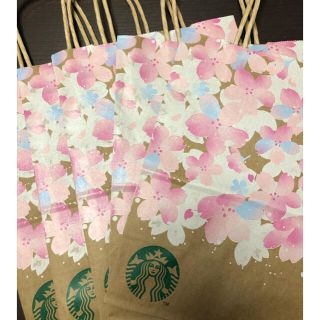 スターバックスコーヒー(Starbucks Coffee)のスタバ さくら 紙袋セット 桜 5枚セット(ショップ袋)