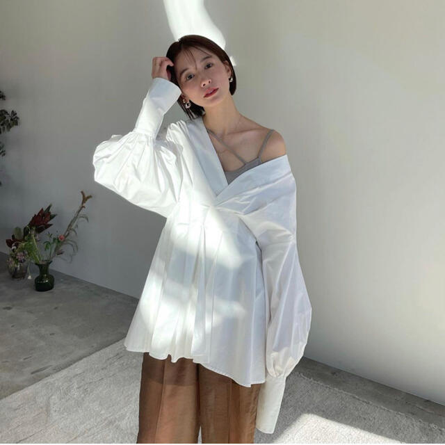 CLANE クラネ OFF SHOULDER TUCK BLOUSE シャツ