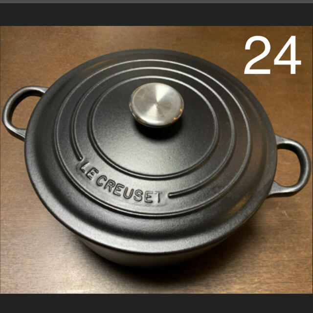 鍋/フライパンルクルーゼ　ココットロンド　24 cm LE CREUSET マットブラック